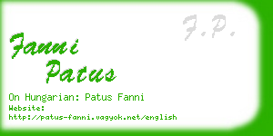 fanni patus business card